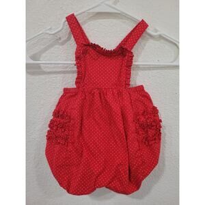 Janie and Jack‎ Red Polka Dot Baby Girl Bubble 6-12 Months Ruffle Butt #5